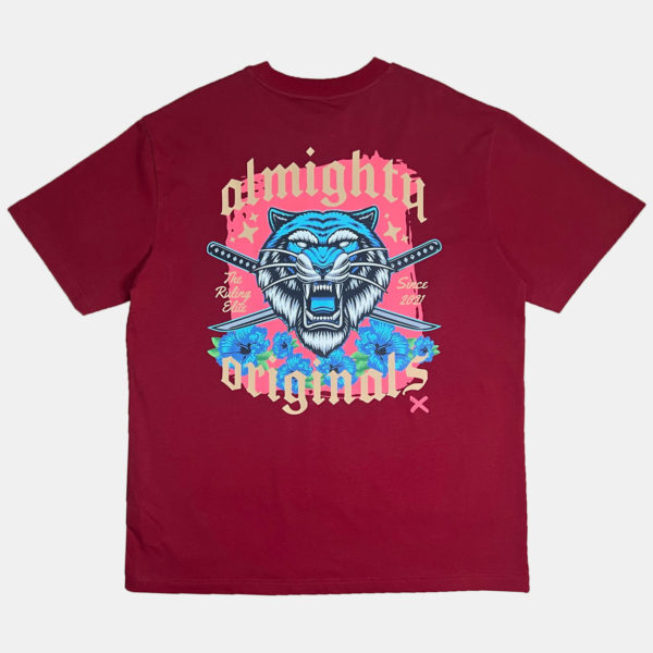 Blue Tiger Tee - Red - Back